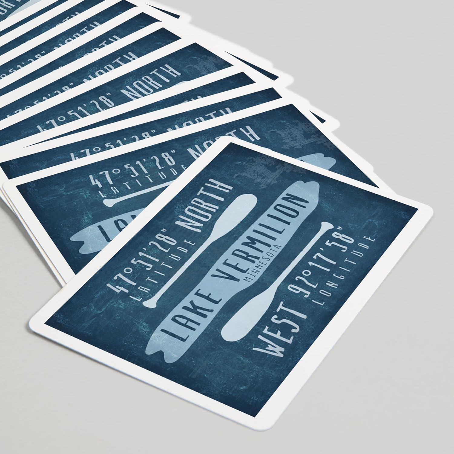 Lantern Press Lake Vermilion, Minnesota, Lake Essentials, Latitude and Longitude, 52 Playing Cards for Adults, Poker Size Card Deck