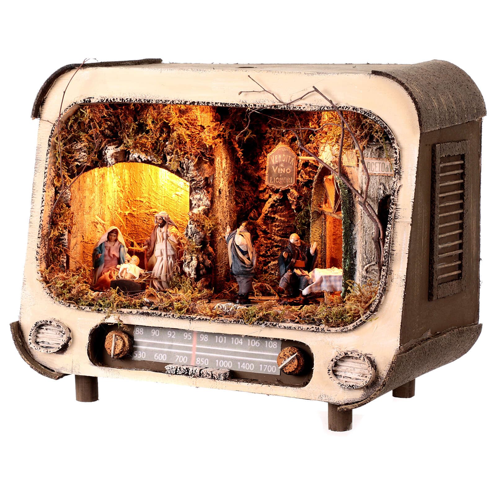 Holyart Presepe Napoletano: Radio presepe napoletano 8 cm luce led 30x40x20 cm, Vuota