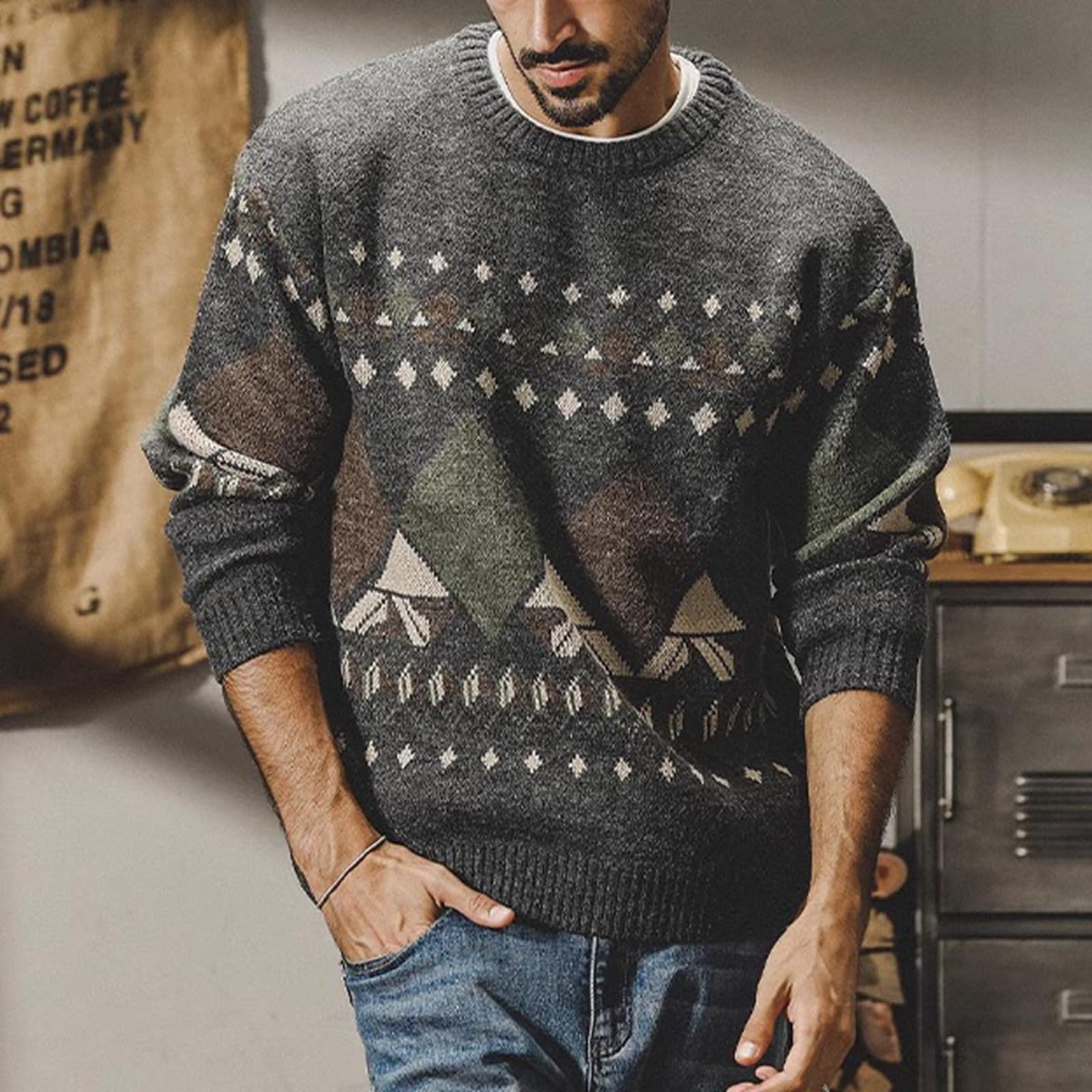 Jersey Hombre CáRdigan Chaqueta De Punto Suéter de Cuello para Hombre Informal de Atractivo diseño de Prendas de Punto Abrigo Elegante y versátil para Uso Diario o reuniones Casuales