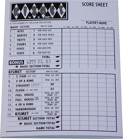 endless games kismet dice game replacement scorepads accessories amazon canada