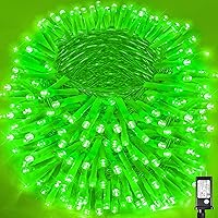 Vista 12 de Guirnalda de luces navideñas con 300 LEDs, 99 pies, para interiores y exteriores, cable transparente, impermeable, 8 modos, conectables, decoración