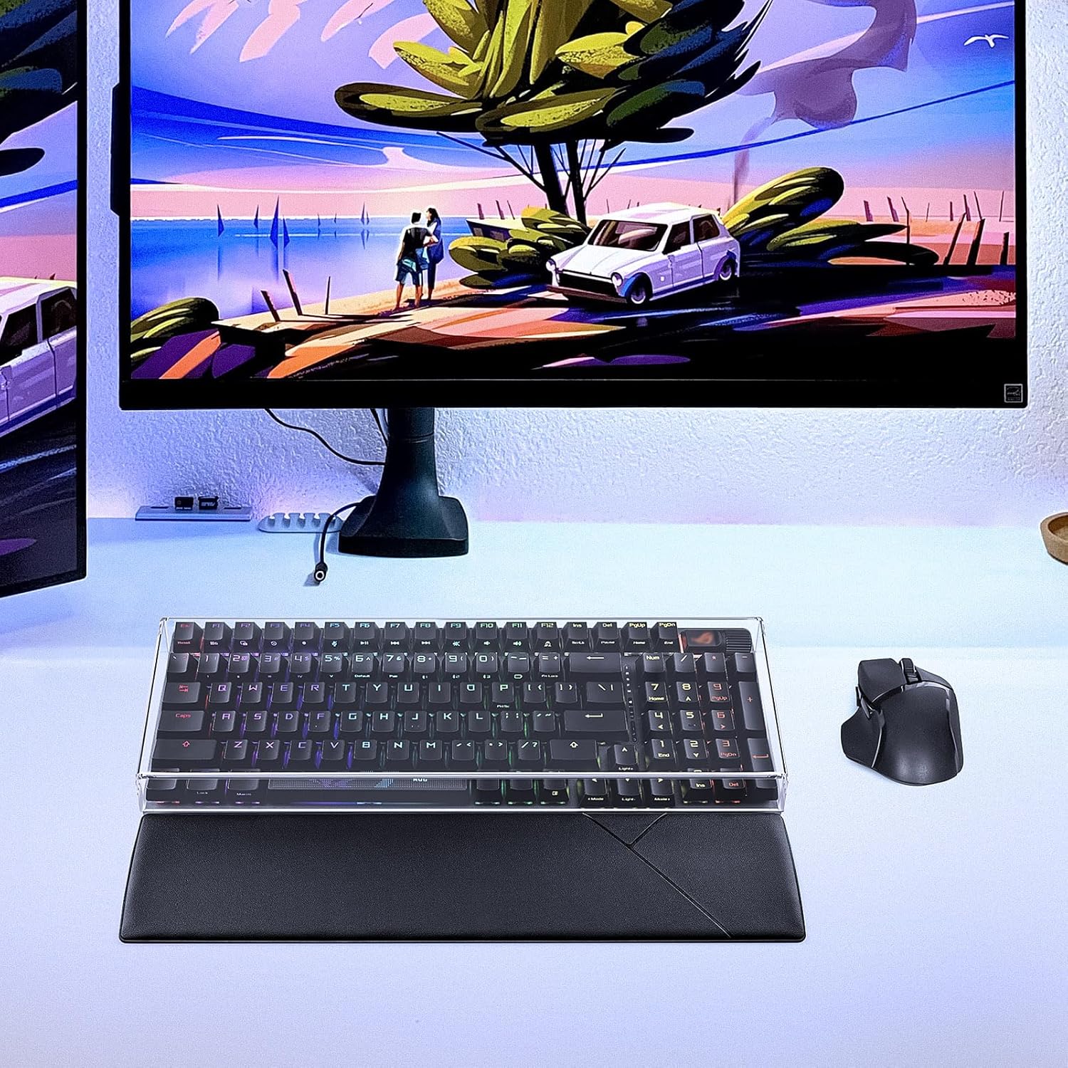 Geekria Keyboard Dust Cover, Clear Acrylic Keypads Cover for 100 Keys Computer Mechanical Keyboard, Compatible with ASUS ROG Strix Scope II 96, Glorious GMMK 2 96, Aula F99