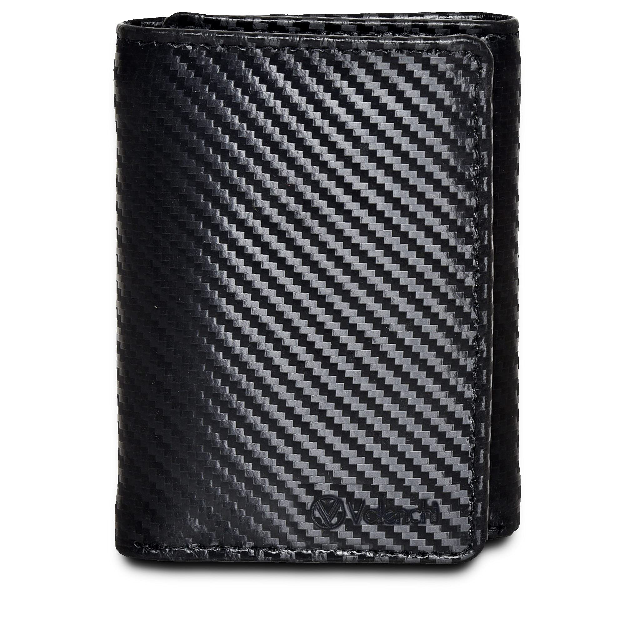 VALENCHIMen's Genuine Leather Rfid Blocking Slim Trifold Wallet With 7 Cards+1 Id Window+2 Note Compartments