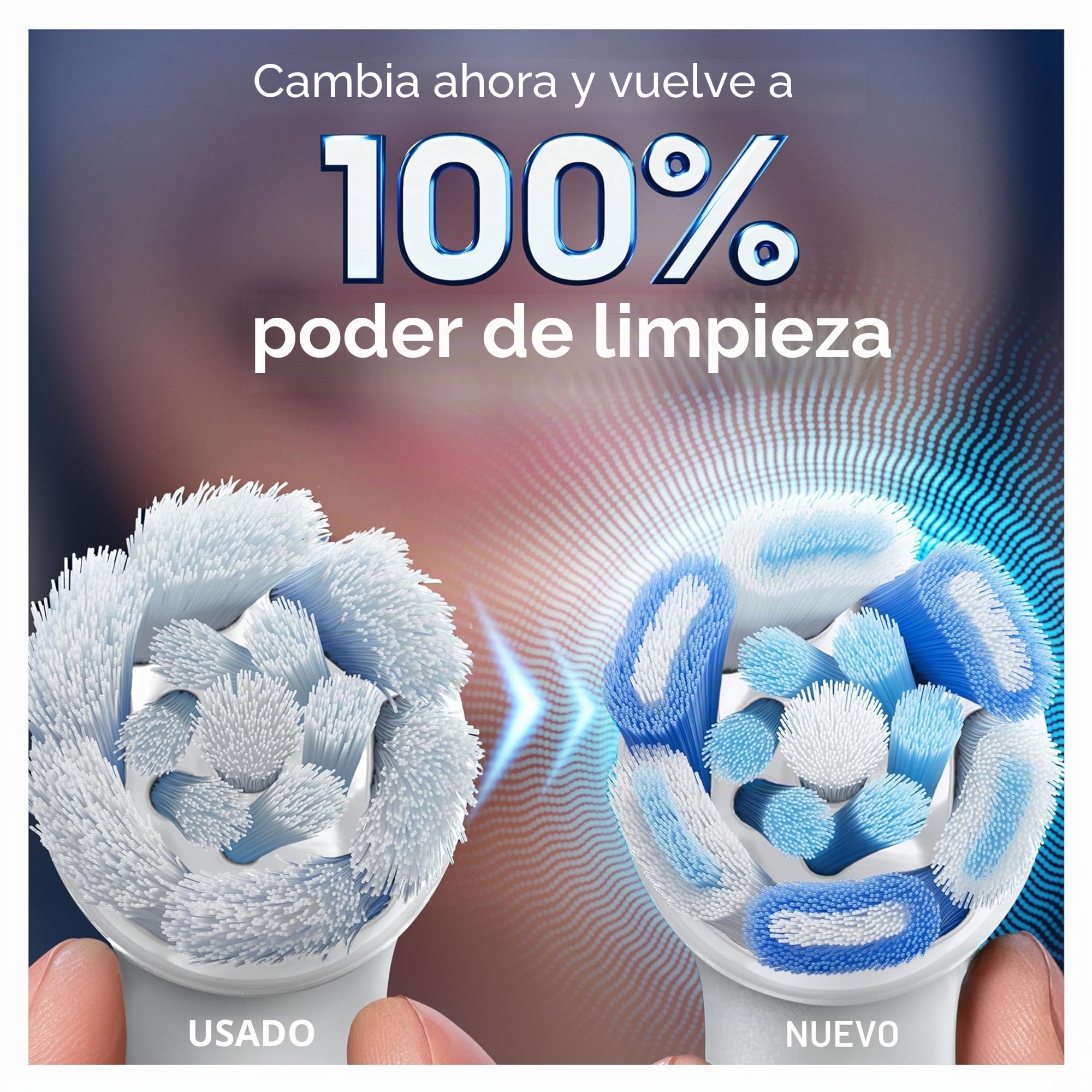Oral-B - Juego de 8 cepillos de repuesto para cepillos limpios, automáticos, blancos, cepillado profundo, eliminación de placa dental, cepillo redondo para cepillos eléctricos oral B iO