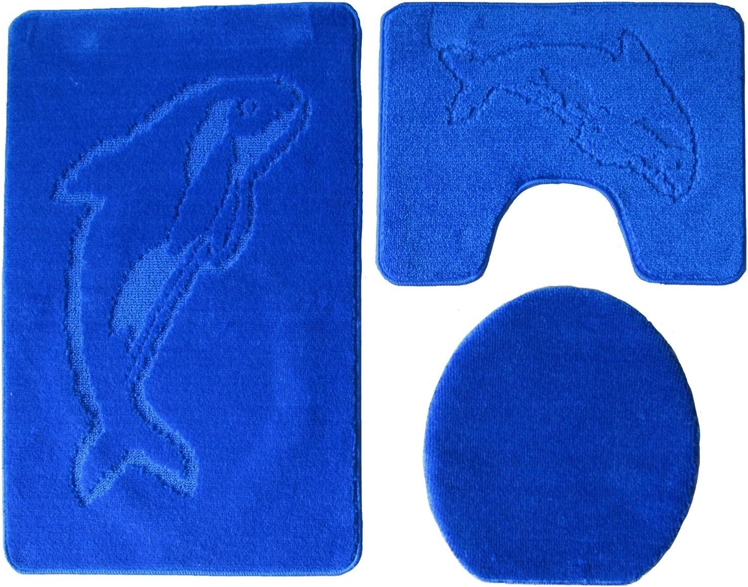Ilkadim, dolphin bathroom set, 3 pieces, 55 cm x 85 cm monochromatic