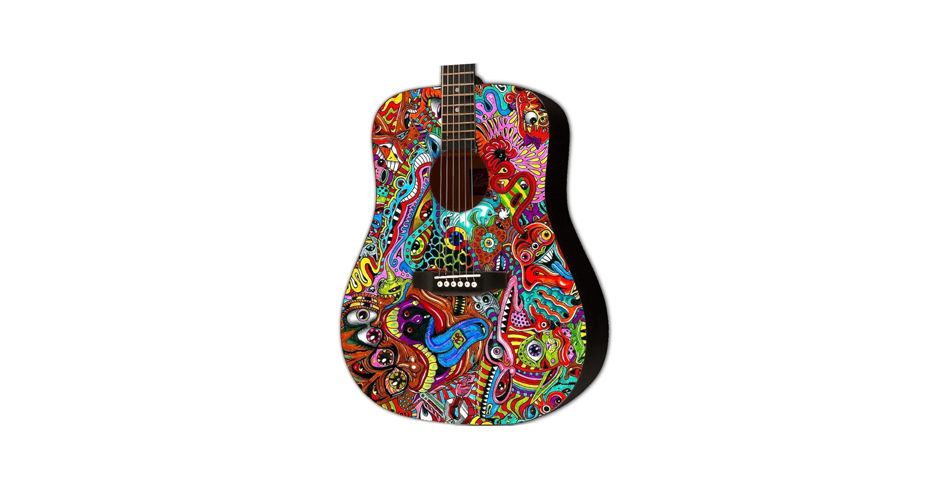 ギター DeliciousTaylormade  PsychedelicCake Dean Guitars 6 String ZX Floyd Electric Guitar, Black Satin