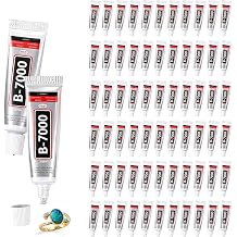 2026 New 60 Pcs 3ml B7000 Glue Clear with Precision Tip, B-7000 Adhesive for Jewelry Rhinestone, Nail Art, Bedazzle Glue for Craft, Cell Phone Screen and Shoe Repair DIY Projects