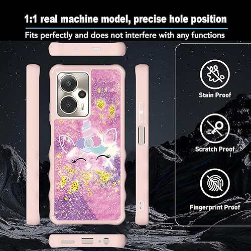 Miniatura 96 de Cricket Debut S2 - Funda compatible con AT&T Calypso 4 U380AC U380AA con protector de pantalla de vidrio templado, soporte de anillo, purpurina