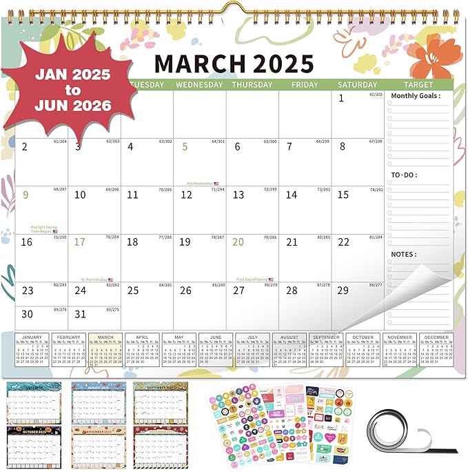 2025 Calendar, 18 Month Wall Calendar 20252026 Hanging