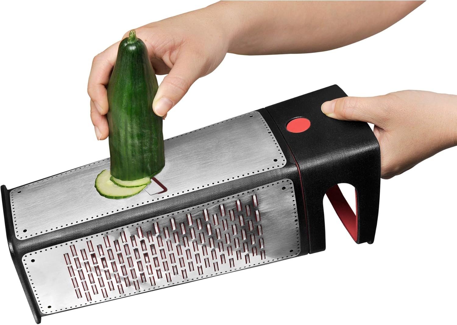 Silit Square grater with collecting container, Material: rustproof 18/10 stainless steel, plastic-dishwasher-safe