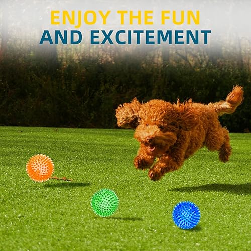 Vista 16 de SHARLOVY Pelota grande de juguetes para perros de 3.5 pulgadas, paquete de 6 juguetes chirriantes, duradera para masticadores agresivos, bola