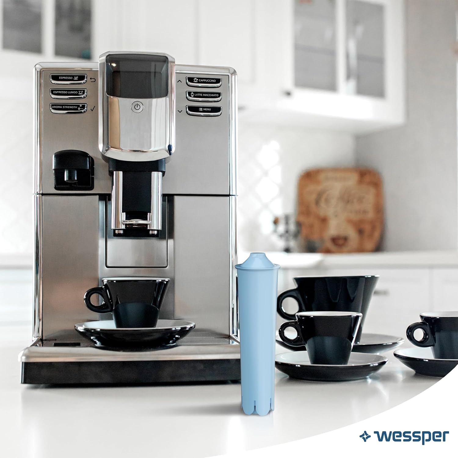 Wessper Water Filter Cartridges for Coffee Machines, Filter Cartridges for Fully Automatic Coffee Machines, Compatible with Jura 71312 Blue, GIGA, ENA, Micro, Impressa, Pack of 6