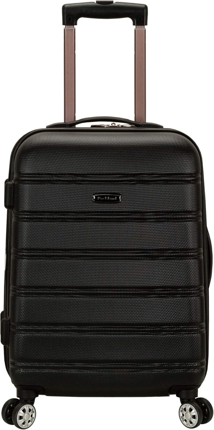 Rockland Melbourne Hardside Expandable Spinner Wheel Luggage, Black, Carry-On 20-Inch Carry-On 20-Inch Black