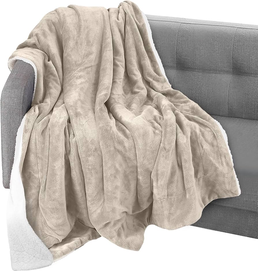 Amazon.com: Elegant Comfort Throw Blanket, Reversible Sherpa