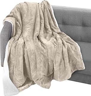 Elegant Comfort Throw Blanket, Reversible Sherpa Flannel, Ultra-Soft, Fu...