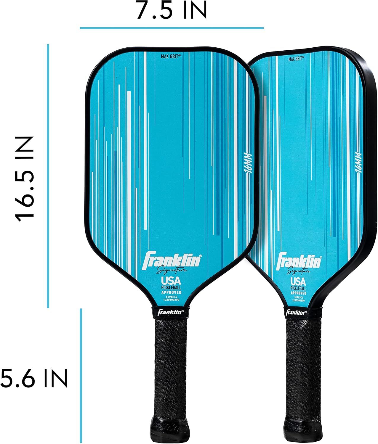 Franklin Sports Pro Pickleball Paddles - Signature Series Pro Pickleball Paddle with MaxGrit Surface - USA Pickleball (USAPA) Approved Tournament Pickleball Paddles - 13mm + 16mm Polypropylene Cores