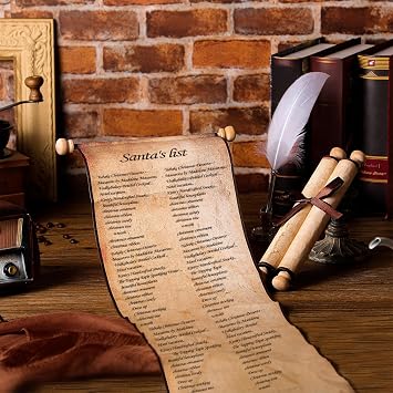Epakh 2 Pack Blank Paper Scrolls with Wood Rods, Old Color