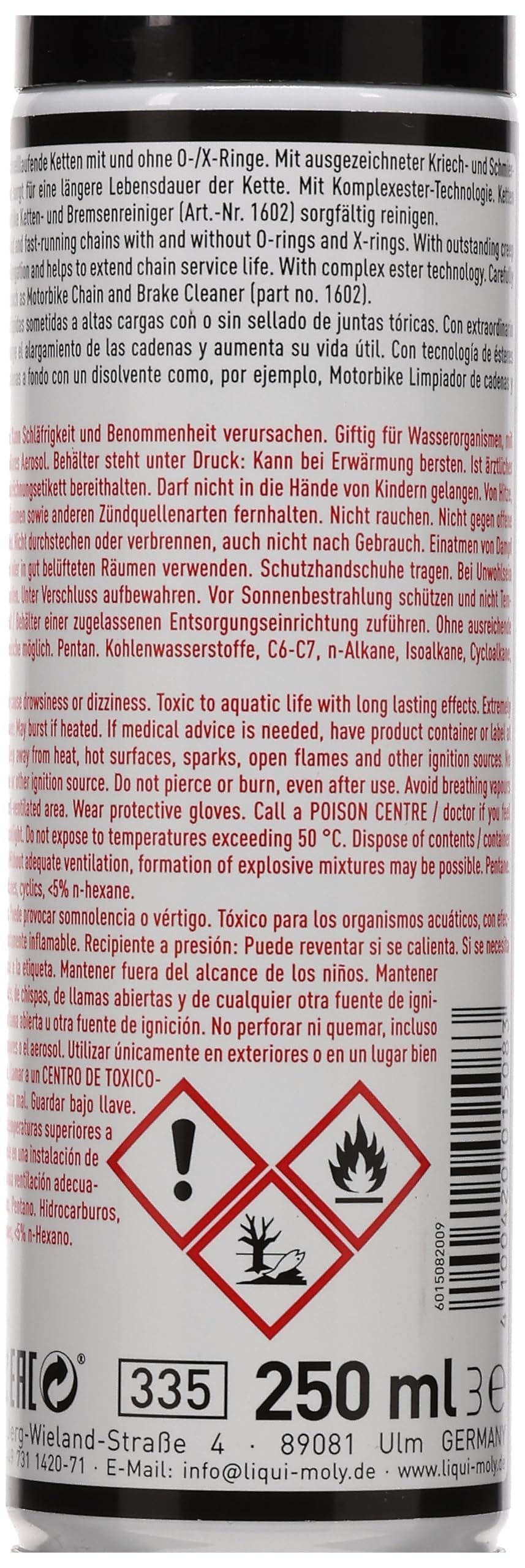 LIQUI MOLY Motorbike Chain Lube | 250 ml | Motorrad Haftschmierstoff ohne Kupfer | Art.-Nr.: 1508 (Packung mit 2)