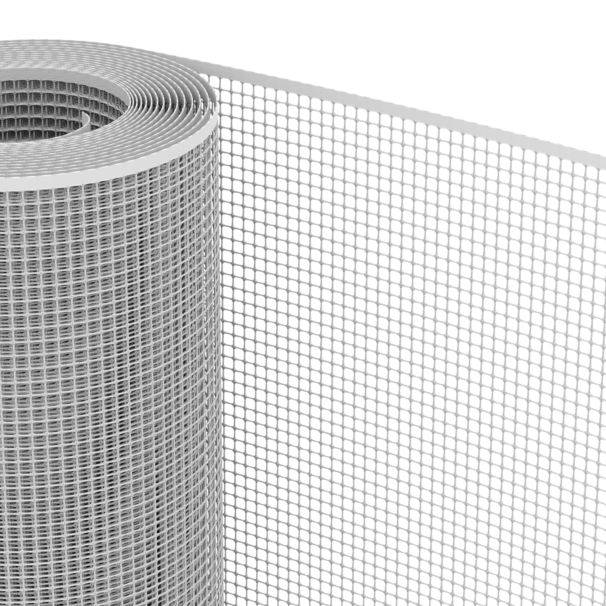 TENAX Malla de Plástico Quadra 10 Plata 1,00x10 m, Malla Protectora Multiuso para Balcones, Vallas y Cercados