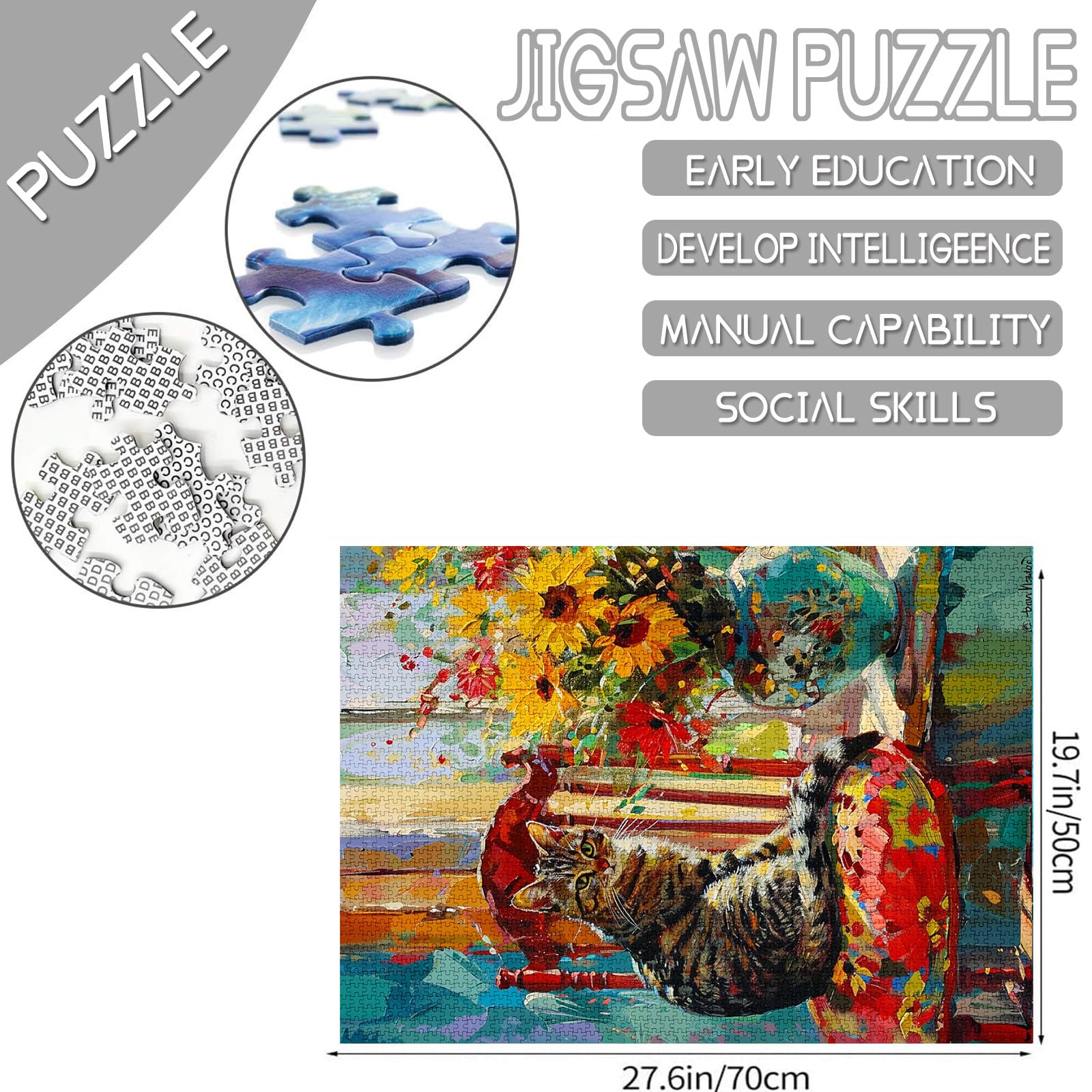 Tucocoo Puzzle de cuisine vintage pour adultes de 1000 pièces, puzzle de scène de cheminée de chalet confortable avec femme victorienne, garde-manger rustique et légumes – Puzzle stimulant cadeau pour