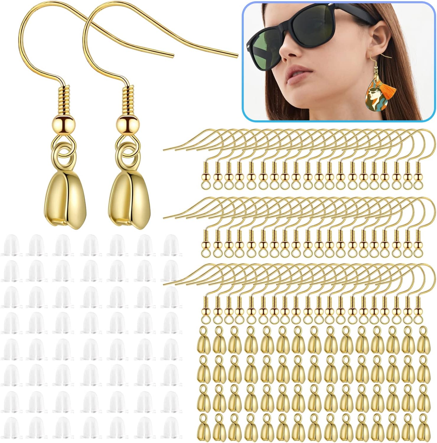 180Pcs Earring Making Kit, Earring Hooks, Hypoallergenic