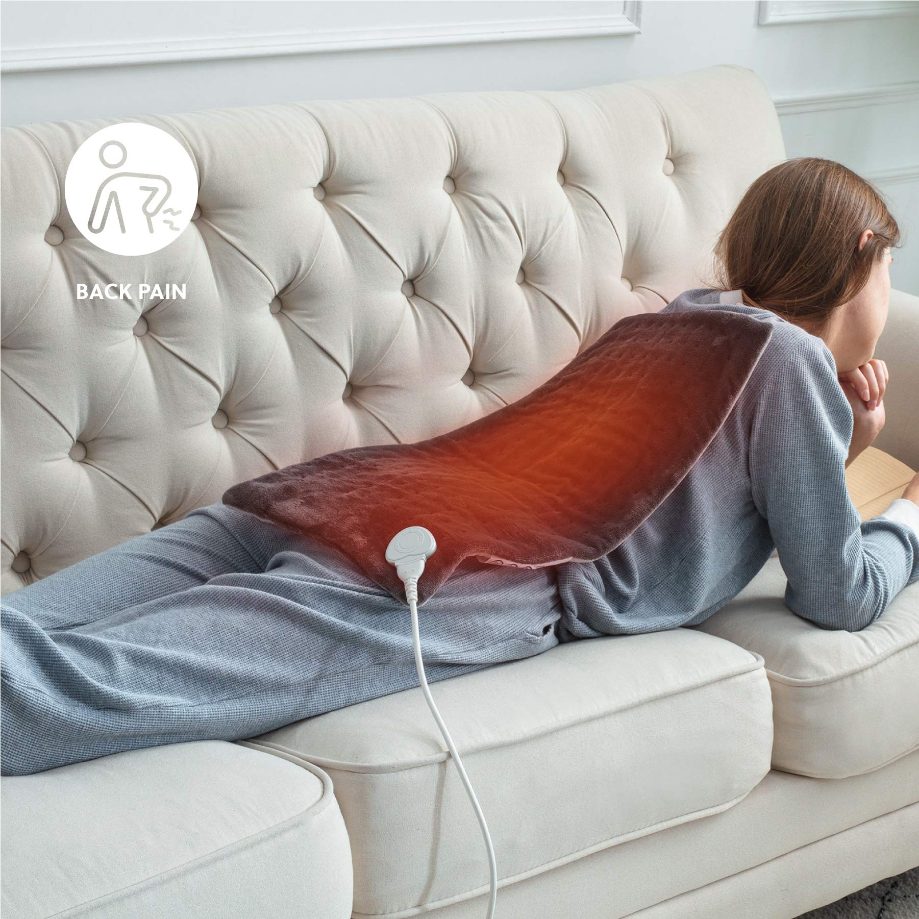 Bedsure Electric Heating Pad Heat Pad for Back Pain Relief, Auto Shut