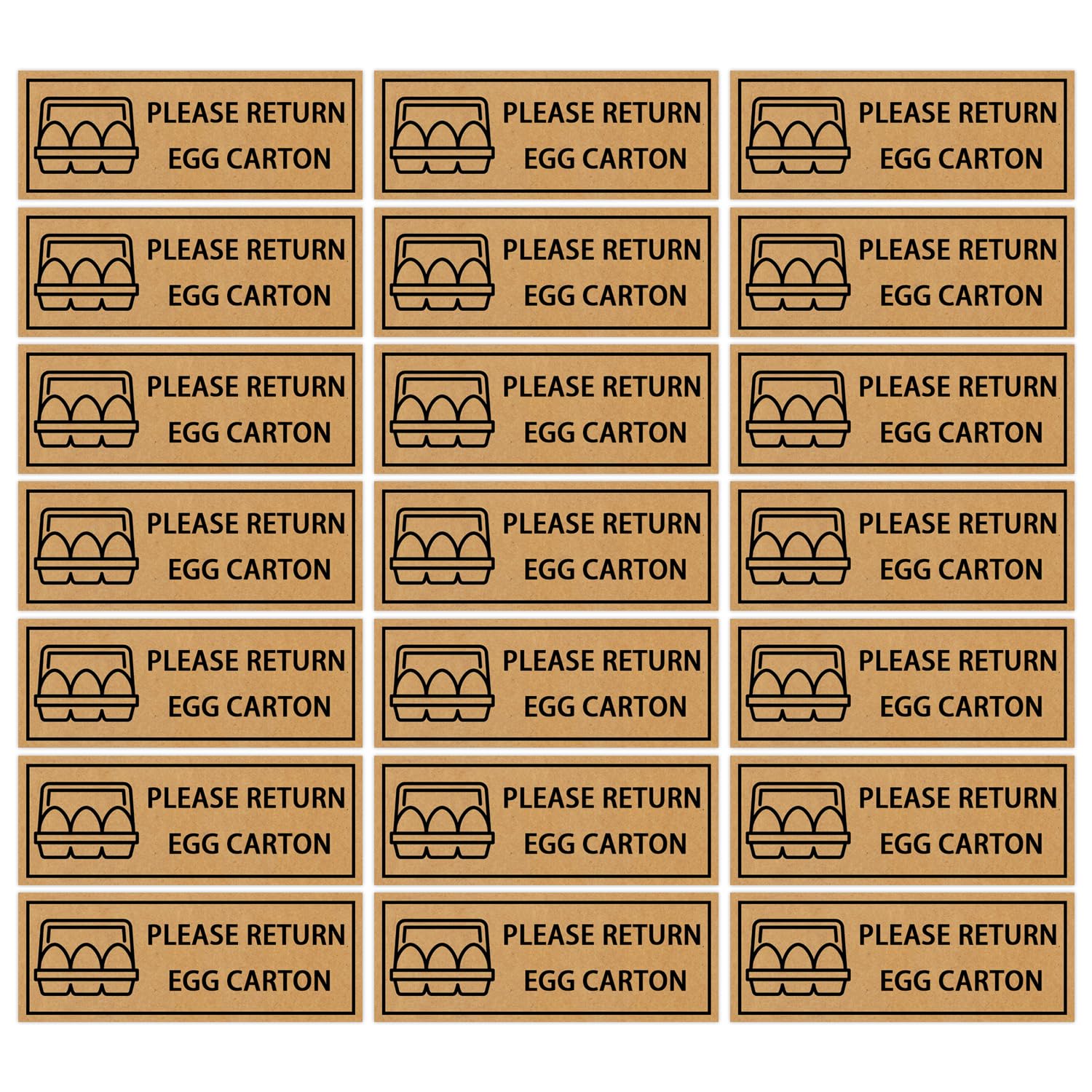 500Pcs Return Egg Carton Tag Stickers, 0.75x2 Inch Kraft Paper Reusable Adhesive Labels for Egg Carton Return, Farm Fresh Egg Packaging Supplies,
