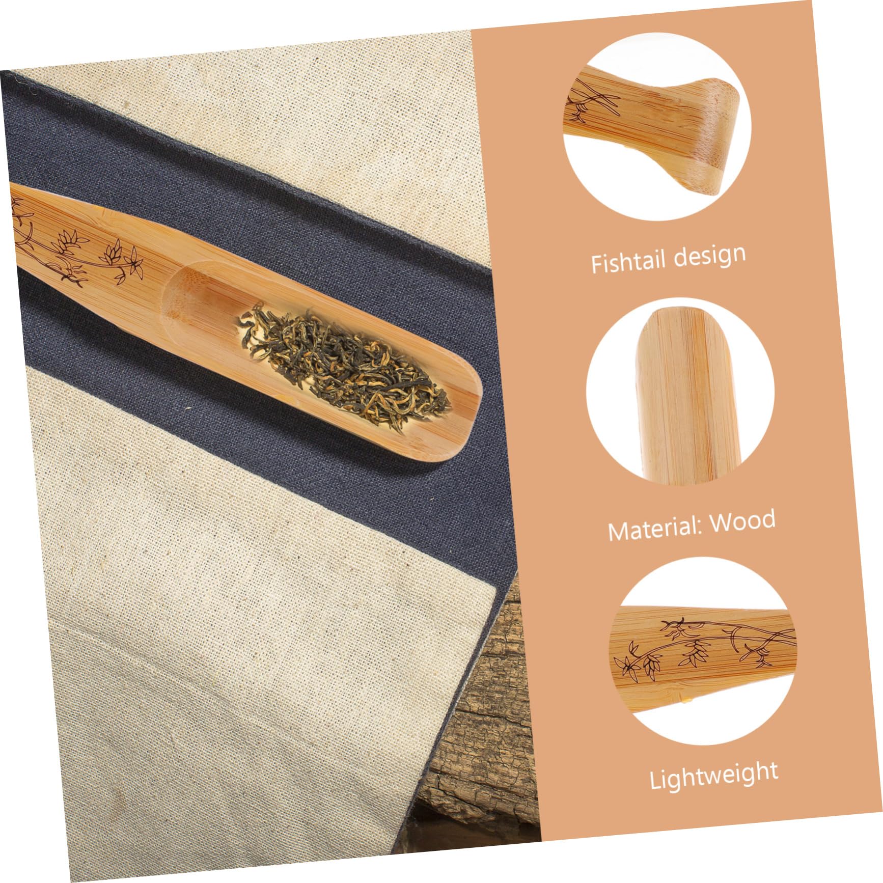 BRIGHTFUFU Bamboo Tea Scoop Tea Spoon Gourmet for Tea Measurement Teaware Accessories