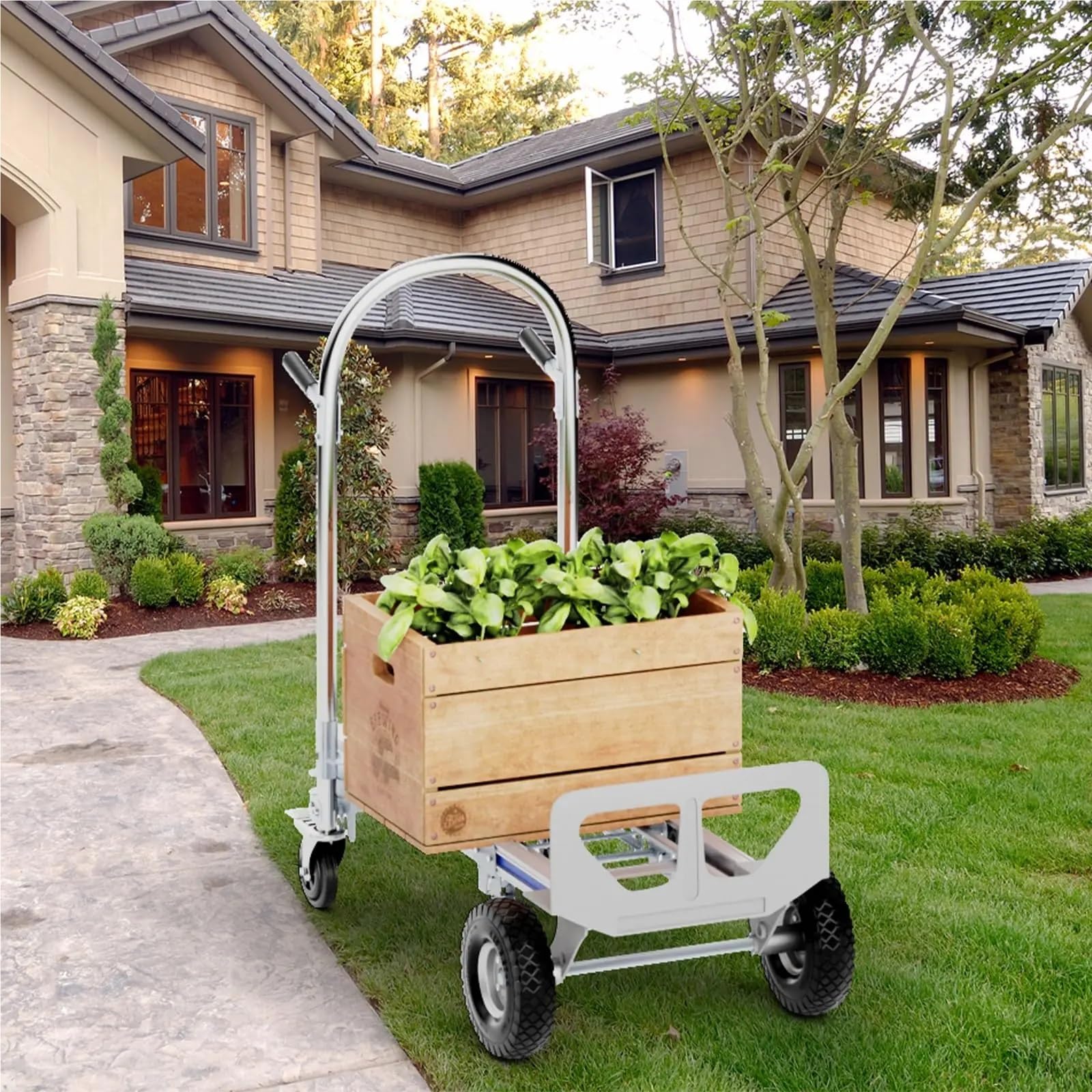 Carrello A Pianale carrello multiuso Carrello per carrello a mano Para ruote pneumatiche, lo spostamento di mobili ed elettrodomestici all'interno e all'esterno