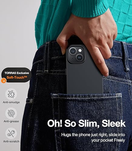 Miniatura 5 de TORRAS Funda magnética delgada para iPhone 15, compatible con MagSafe, funda ultrafina para iPhone 15, funda protectora mate de policarbonato duro