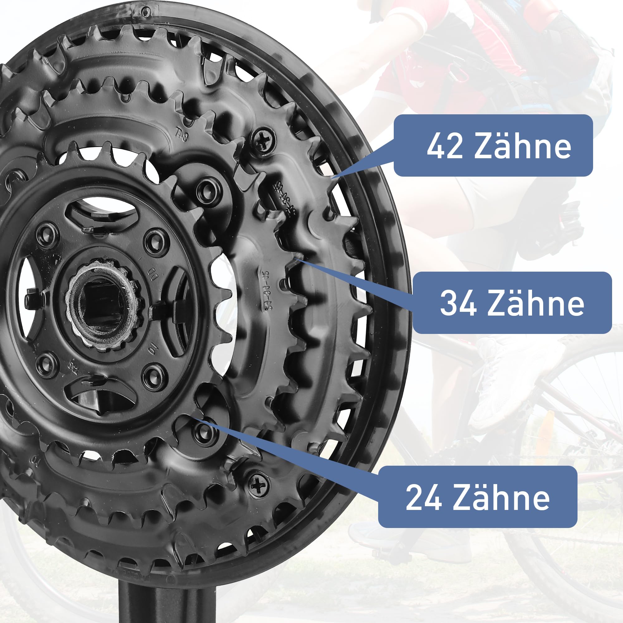 MEGHNA 3x6/7/8 Gang Kettenradgarnitur 42-34-24 Zähne Kurbelgarnitur 170 mm MTB