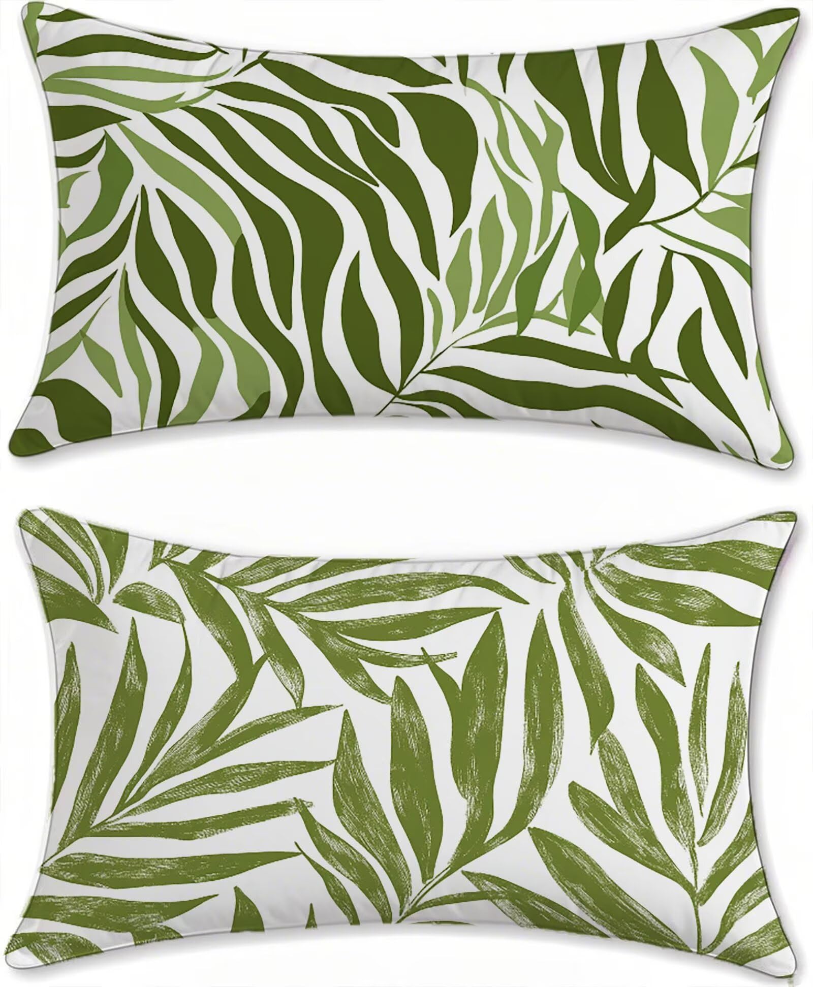 Housse coussin exterieur impermeable 50x80 lot de 2 vert velours