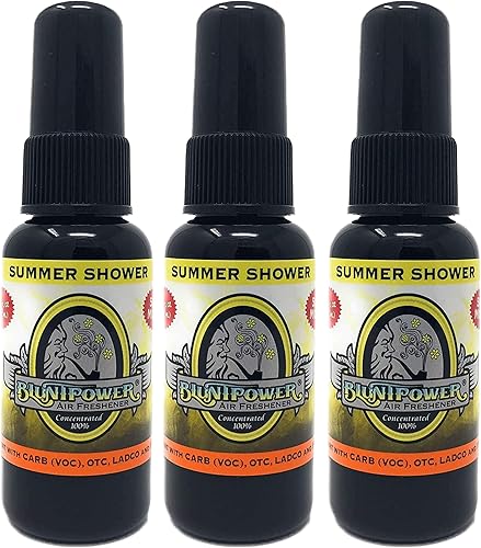 BluntPower - Ambientador concentrado de 1.5 onzas, 3 paquetes (ducha de verano)