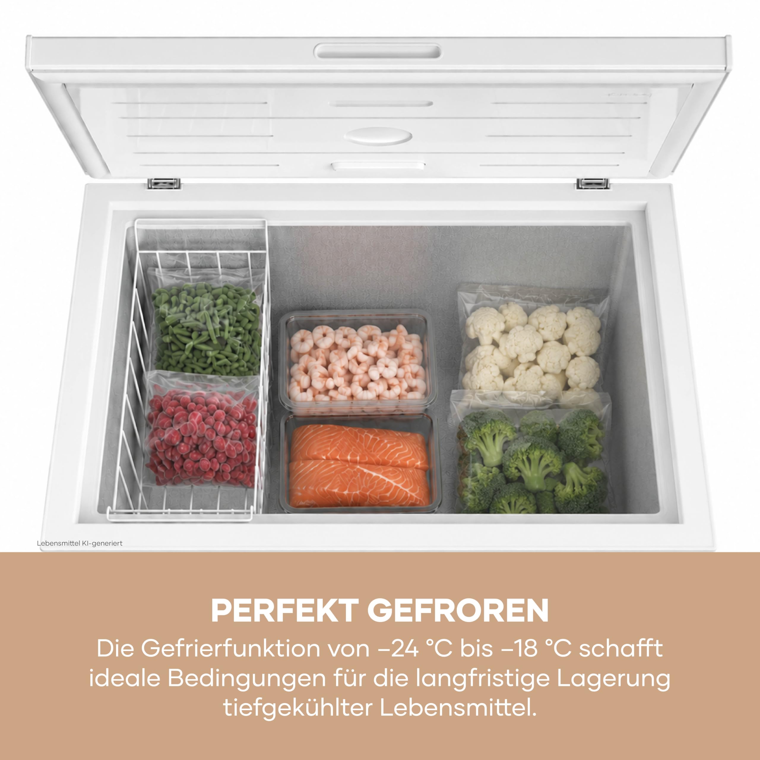 Severin Gefriertruhe, 200L, 4-Sterne-Gefrieren, -24°C, Inverter, 39 dB | Geringe Lautstärke, Freistehend, Energieeffizienzklasse C, Inverter, 32 kg, 98,0 x 54,6 x 82,5 cm, freezer, weiß, 8849