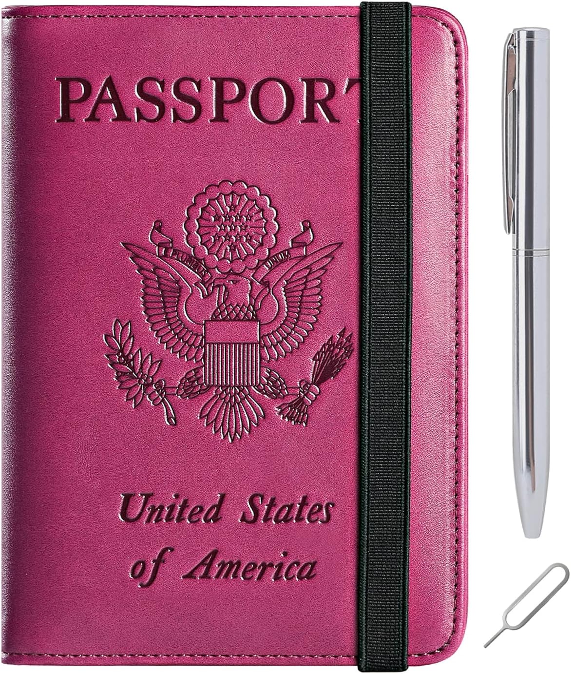 Passport Holder Cover Wallet Travel Essentials RFID Blocking Leather Card Case International Must Haves Travel Accessories for Women Men(113#Purple)