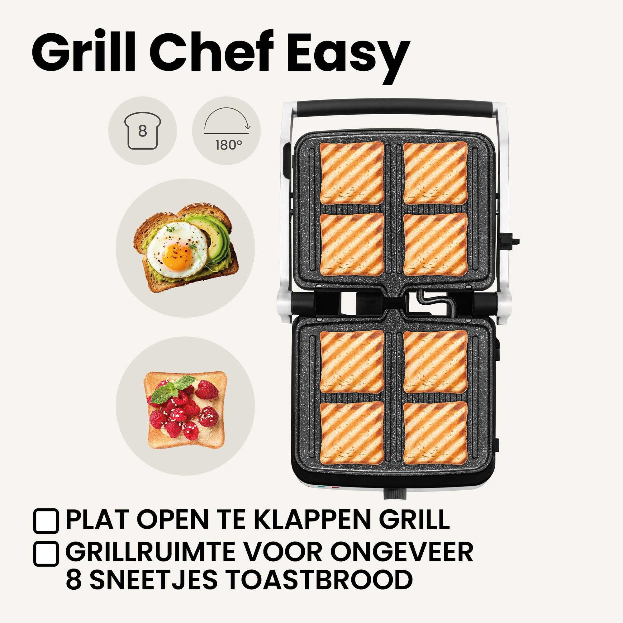 Zeegma Grill Chef Easy 2-in-1 Electric Grill & Panini Toaster, 2000W