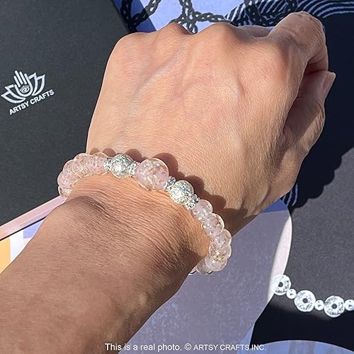 Miniatura 62 de ARTSY Crafts - Pulsera de cuentas de luciérnaga que brillan en la oscuridad para mujer, cuentas de vidrio luminosas, pulseras de cuentas de cristal