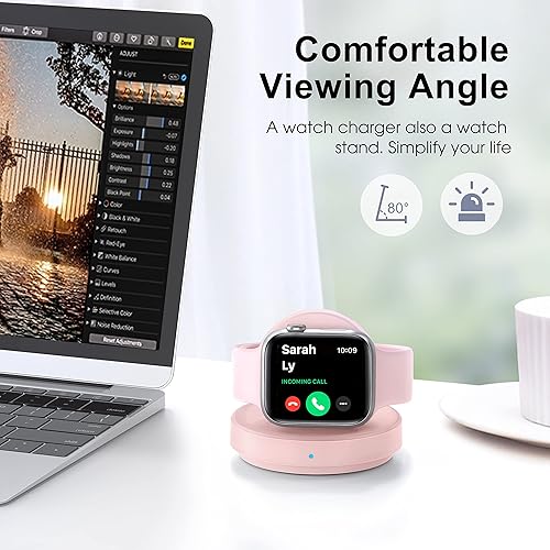 Miniatura 27 de Soporte de carga para Apple Watch, soporte de carga portátil inalámbrico magnético con cable de carga y adaptador compatible con iWatch Series 10 9