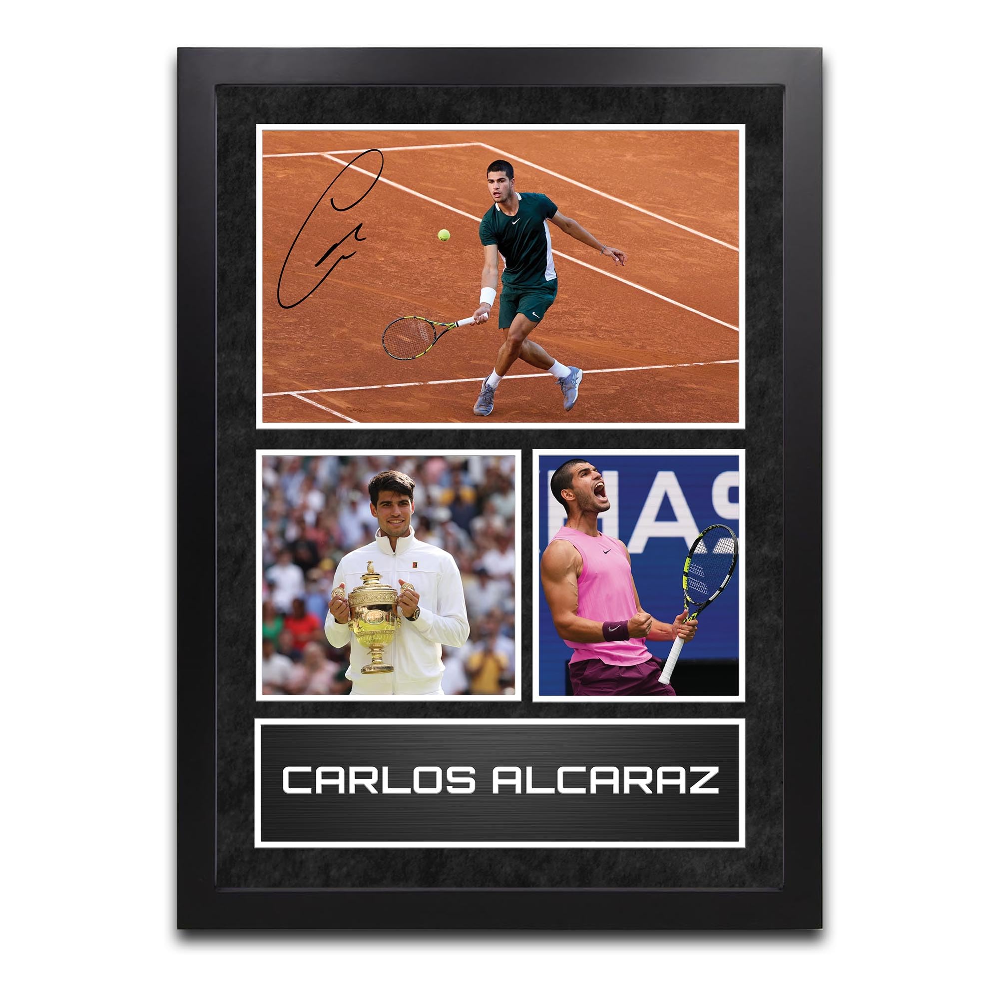 Carlos Alcaraz Tennis Printed Autograph Memorabilia - Framed Gift (A3 Framed)