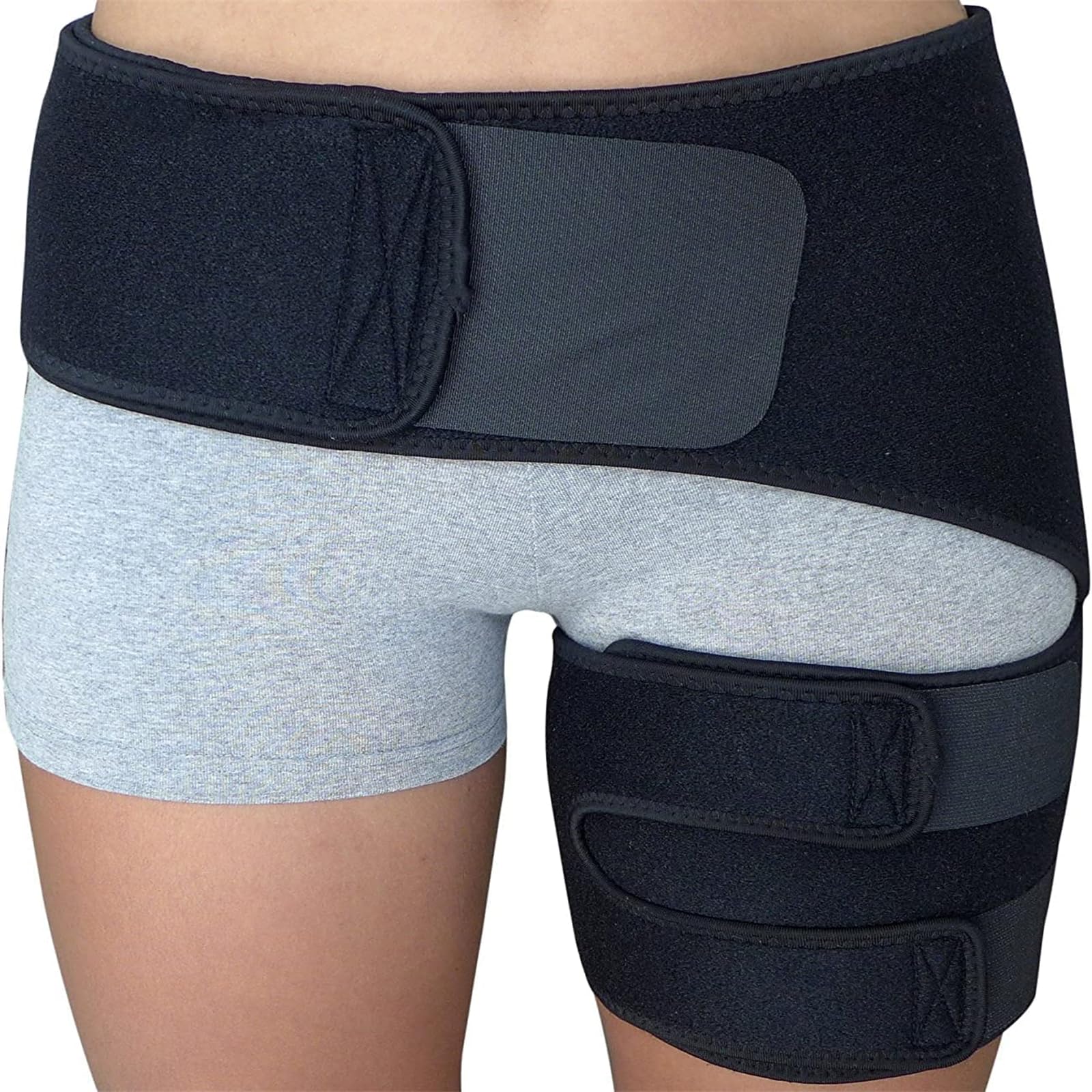 X spring Hip Brace, Thigh Supports Thigh Hamstring Compression Support Wrap, Men Women ​upper Leg Muscle Wrap, Sciatica Pain Relief Brace for Sciatica Pain Relief, Thigh Pull, Hip Fleхоr Strain
