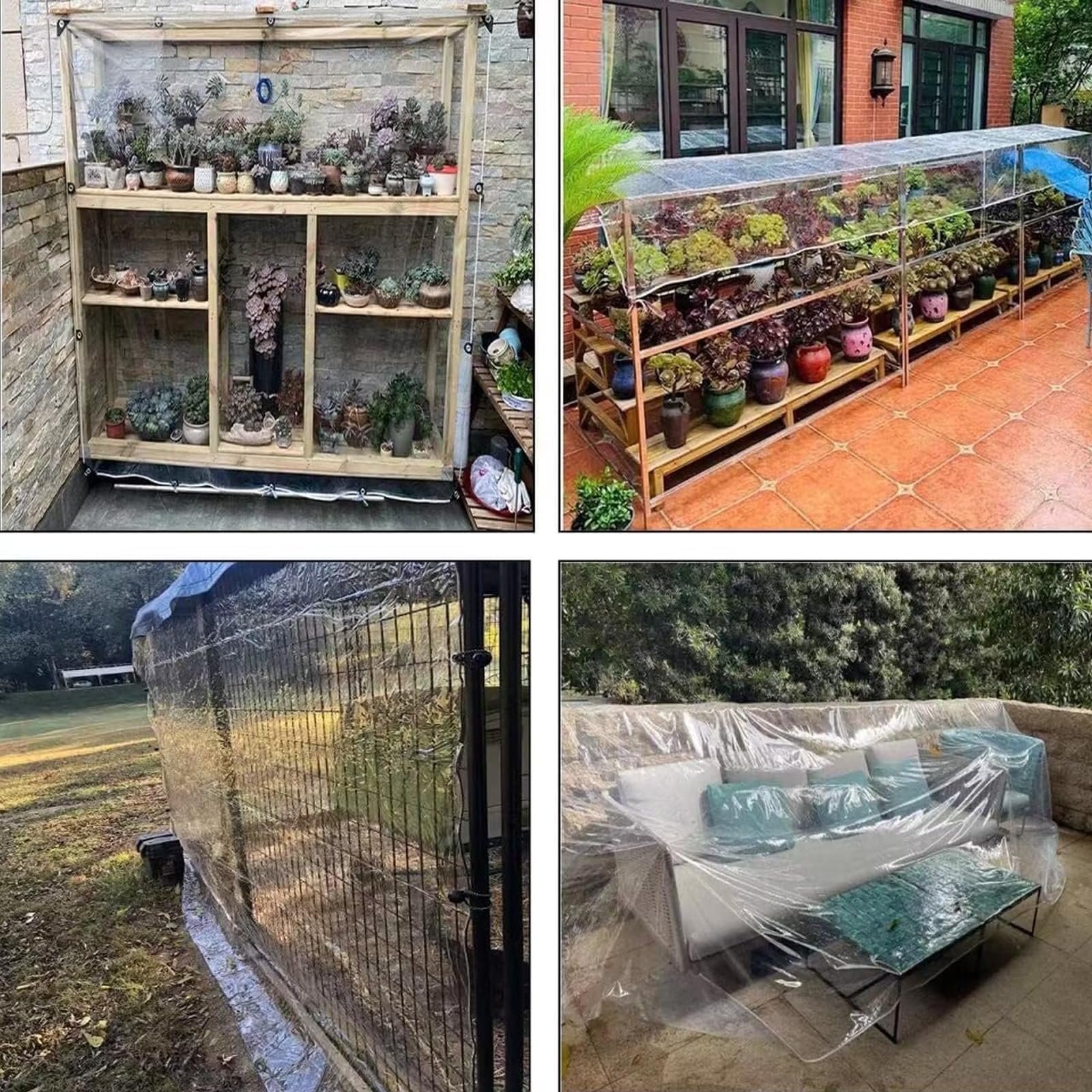 Clear Tarp Heavy Duty Wodoodporna planzeta PVC Plastykowe planzety Cień tkaniny Ochrona przed promieniowaniem UV odporna na szklarnię Ogród na zewnątrz Patio Chicken Coop Basen,transparent-3 * 3m
