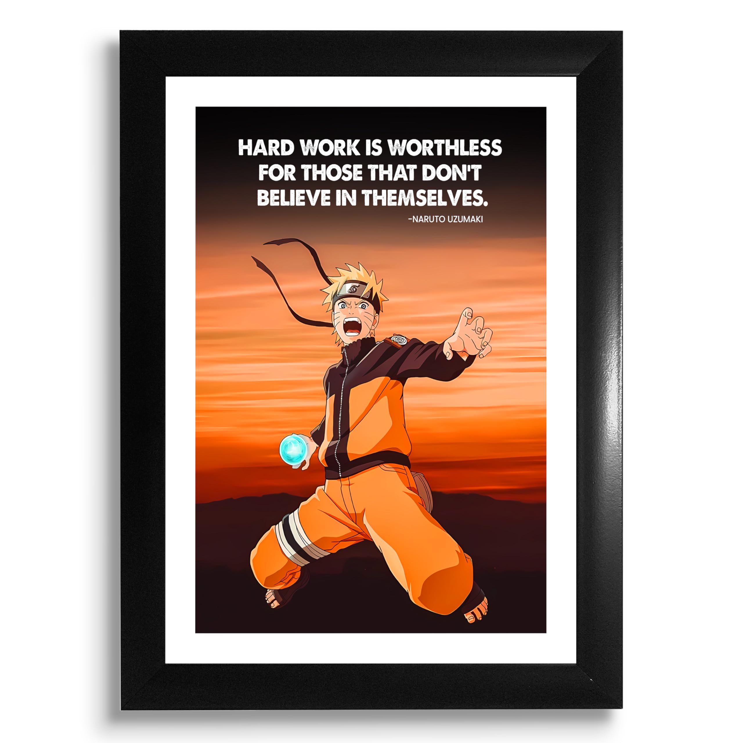 MODERN GALLERY MART Anime Frame – A4 Size (8.3 x 11.7 inch) – Anime Quotes Framed – Motivational & Aesthetic Wall Art for Bedroom, Living Room, Office, and Gift Purposes (Naruto Uzumaki)-image-43