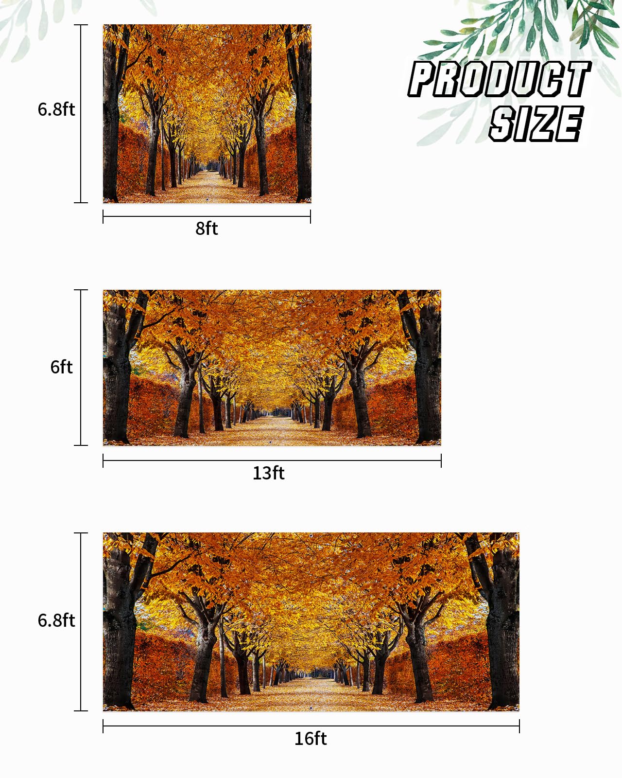 Thanksgiving Garagentor-Banner 2,4 X 4,8 M – Herbst-Deko Mit Scheune, Kürbissen, Ahornblättern