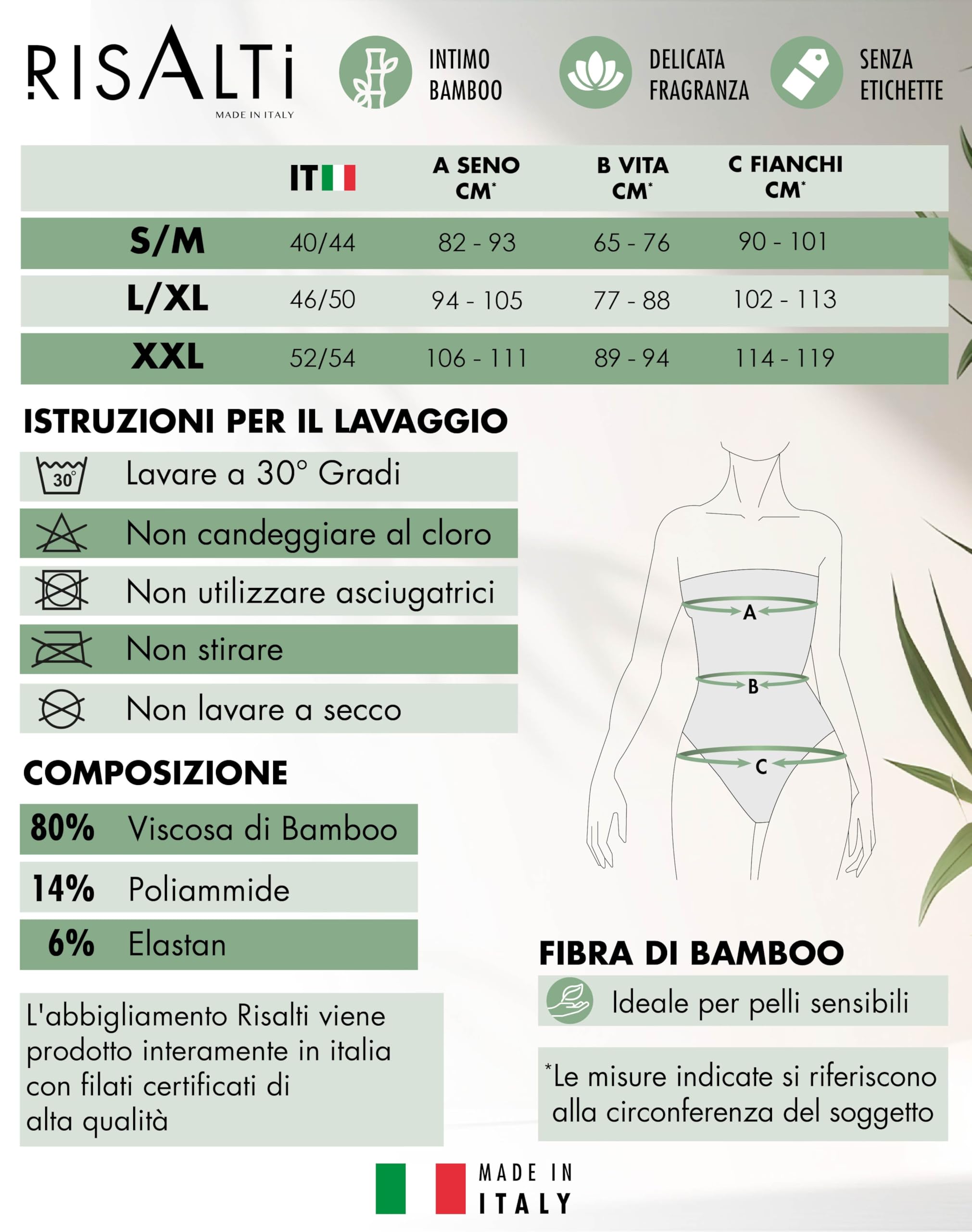 Risalti Body Donna Intimo Spalla Larga in Viscosa di Bamboo - Shapewear Senza Cuciture Elasticizzato, Comodo e Traspirante, Più Morbido del Body Contenitivo Modellante – Made in Italy