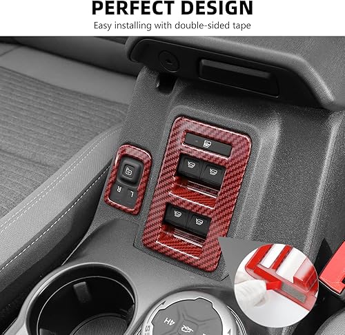 Miniatura 5 de Para Bronco - Interruptor de control de interruptor de elevación de ventana, 2 piezas de cubierta de panel de ajuste de espejo retrovisor de consola