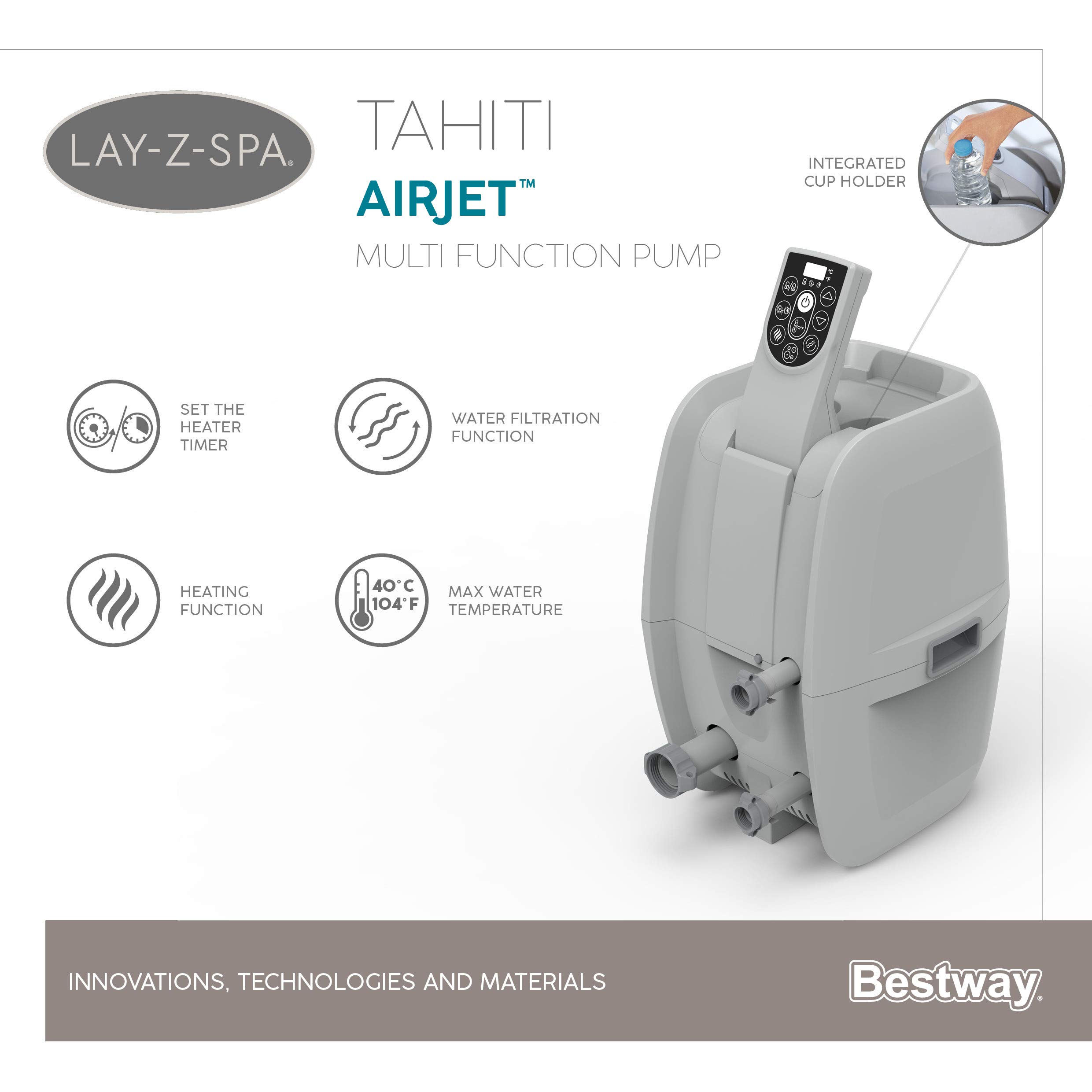 Bestway LAY-Z-SPA® Tahiti Airjet™ 180 x 66 cm, 2-4 personnes