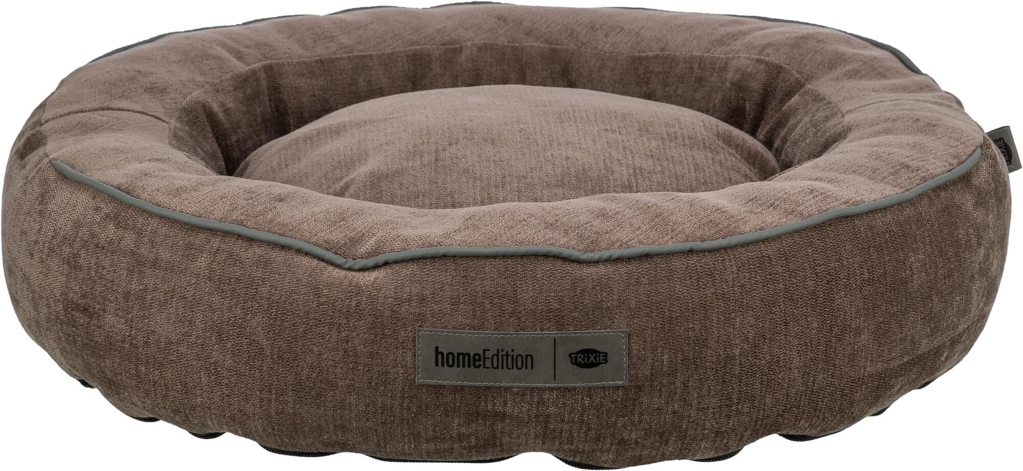 TRIXIE Dog Bed Vital Lennox Chenille, Round, Orthopedic Dog Pillow In Brown, Ø50Cm, Comfortable Dog Bed With Viscoelastic Memory Foam - 371325