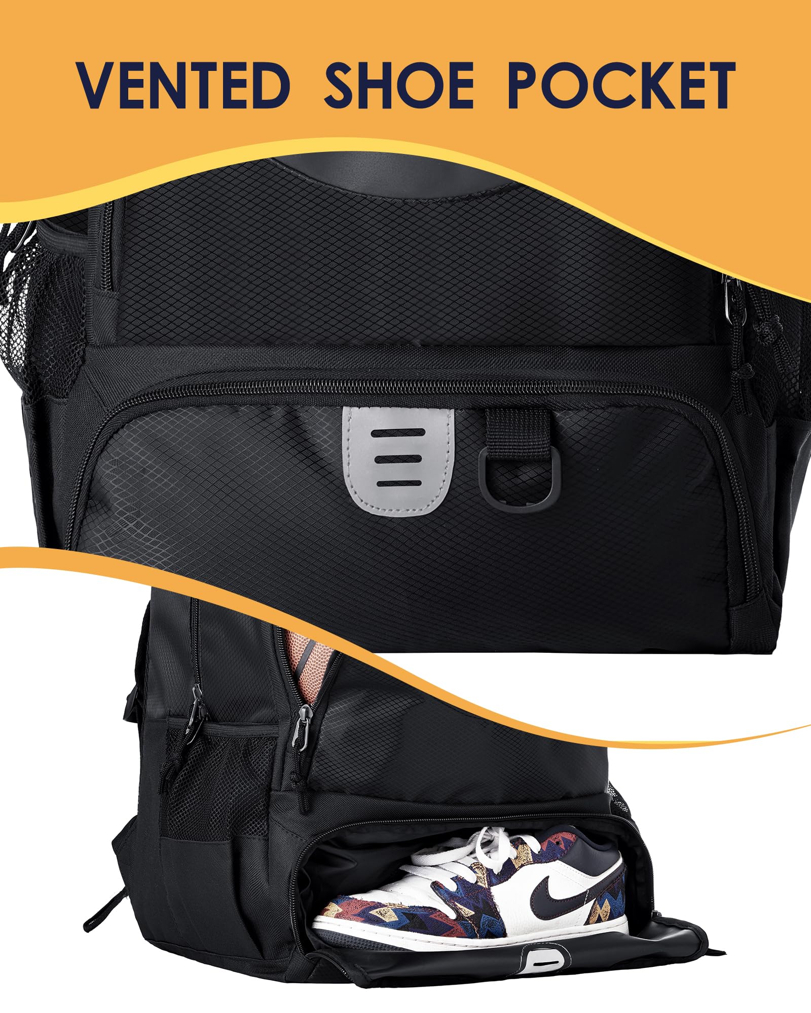 TRAILKICKER Basketballtasche aus Netzstoff, für Sport, Volleyball, Fußball, mit Ball- und Schuhfach, für Jungen, Mädchen, Herren, Damen, Ballausrüstung, Tasche, alle Sportstätten