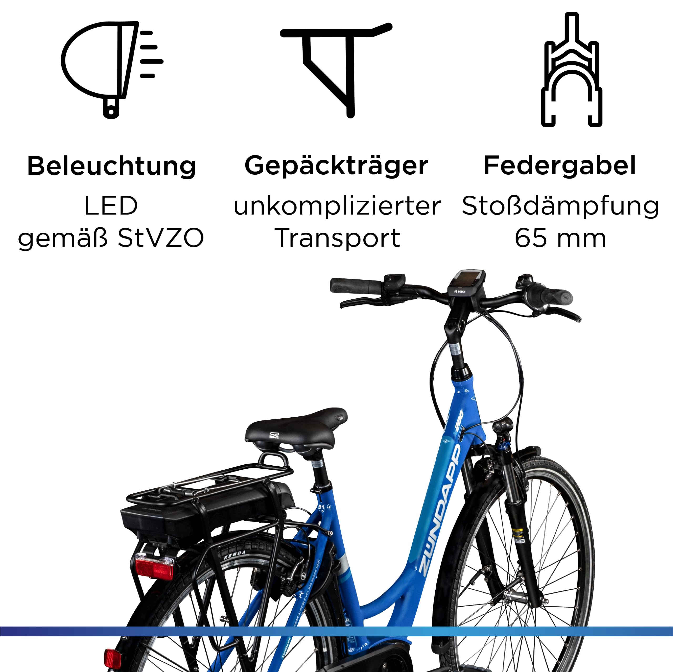 ZÜNDAPP X200 E Bike 28 Zoll Damen Elektrofahrrad Bosch Mittelmotor 7 Gang