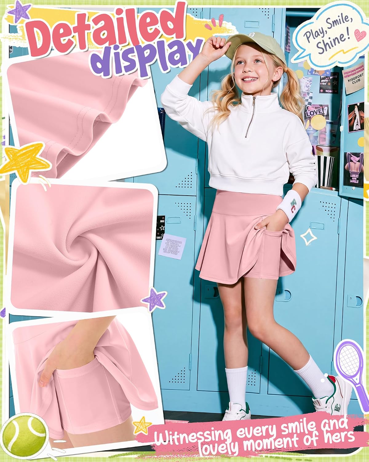 Halfchet 3 Pack Girls Athletic Skorts